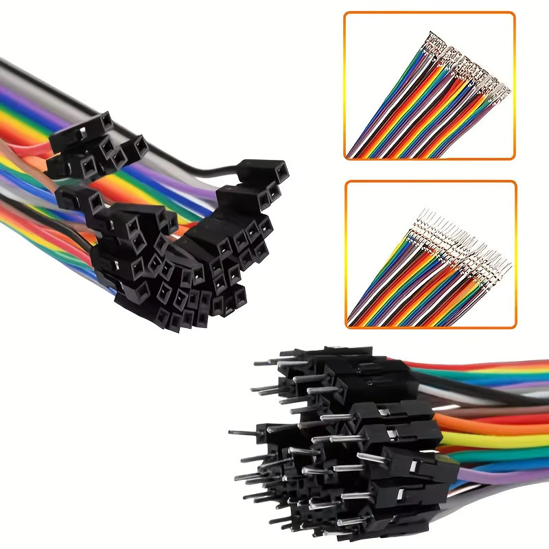 AOKIN Dupont Kabel Jumper Wire Kit 40-Pin Stecker-Buchse 24AWG Mehrfarbig für DIY Breadboard - Bild 3