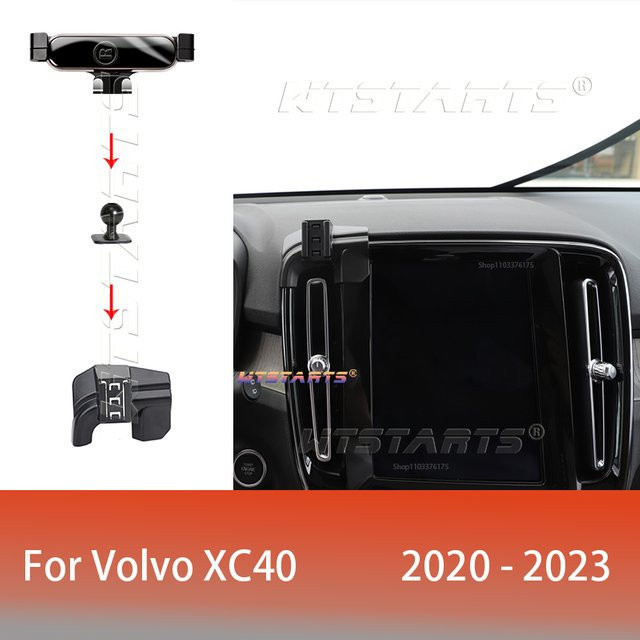 WTSTARTS Smartphone Halterung für Volvo XC40 2020-2023, verstellbare Schwerkraft-Handyhalterung mit GPS-Navigation und Drehfunktion, Schwarz - Bild 1