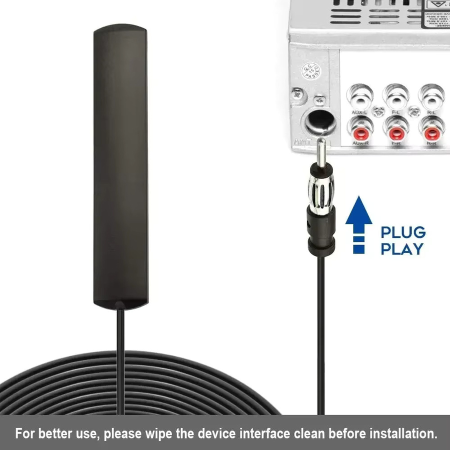 QXNY Universal FM-Antenne mit Signalverstärker für Auto, Boot und RV, Schwarz, Länge: 3 m - Bild 3