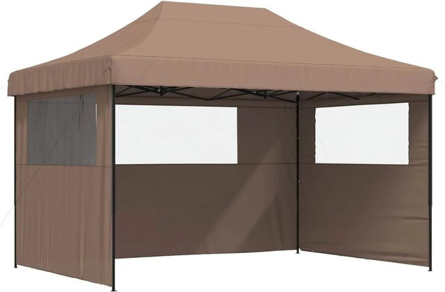 vidaXL Party-Zelt aus Oxford-Stoff und Stahl in Braun, B/T/H: 279 x 410 x 315 cm - Bild 1