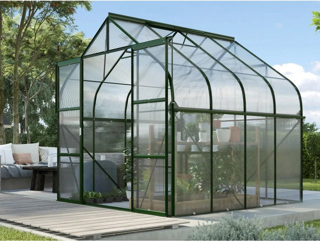 Vitavia Gewächshaus Diana 6700 in Smaragdgrün mit 6,7 m² Fläche und 4 mm HKP-Platten - Bild 3