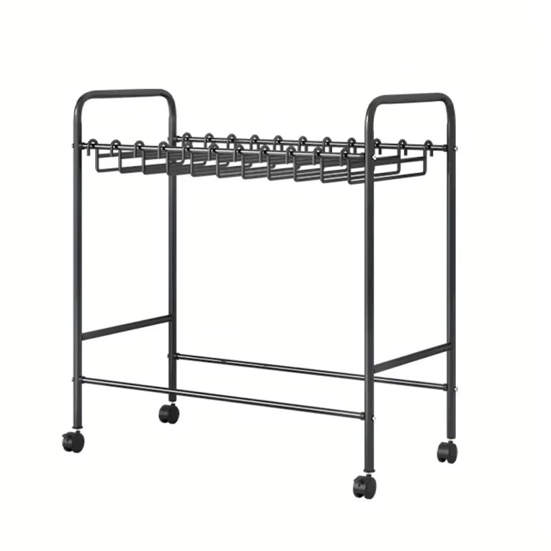 LIUSHADUOLA Verstellbarer Hosenbügel aus Metall in Schwarz als bodentiefes Hängeregal zur Aufbewahrung von Hosen und Kleidung - Bild 4