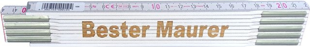 Stabila Zollstock Bester Maurer mit Lasergravur, weiß, Holz, 2 m - Bild 1