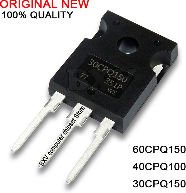 BXV Schottky-Gleichrichter-Diode 60CPQ150 in Schwarz, 5er-Set, 150V, 60A, TO-247 Gehäuse - Bild 1
