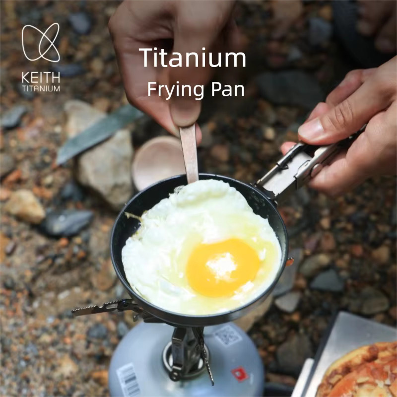 KEITH Titan Mini-Bratpfanne mit Antihaftbeschichtung und Klappgriff in Schwarz für Camping und Outdoor - Bild 3