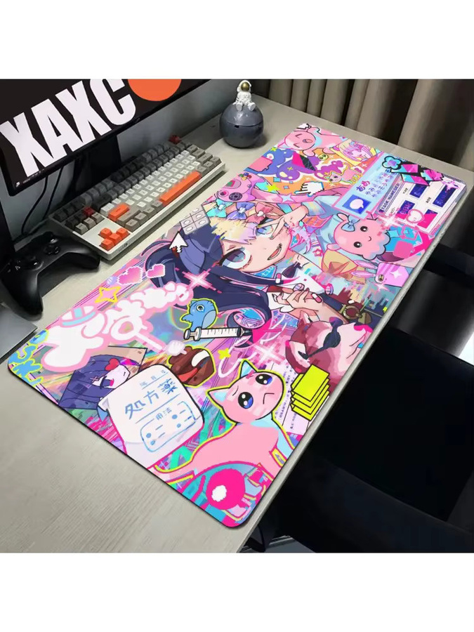 Needy Girl Overdose Anime Mauspad XXL, bunte Schreibtischunterlage für Gaming und Tastatur - Bild 5