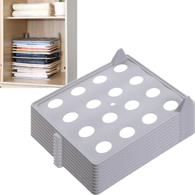 Untior Kleidungs-Organizer aus Kunststoff, stapelbar und platzsparend, Weiß, Breite: 32,0 cm - Bild 1