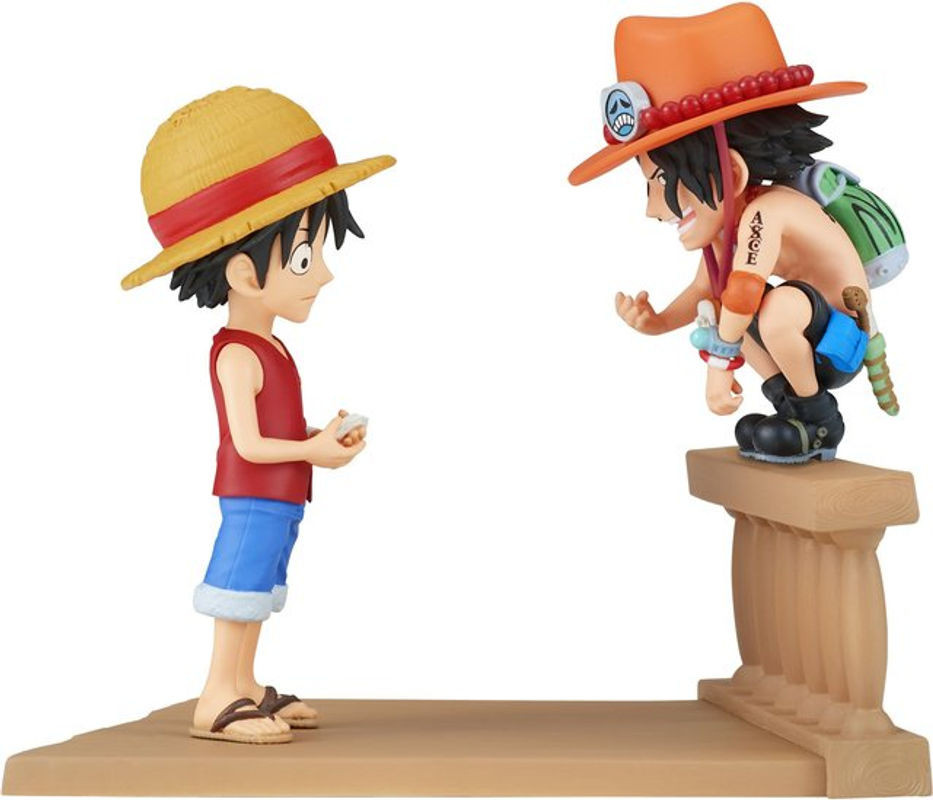 Banpresto One Piece Log Story Monkey D. Luffy und Portgas D. Ace Sammlerfigur mehrfarbig aus Kunststoff - Bild 1