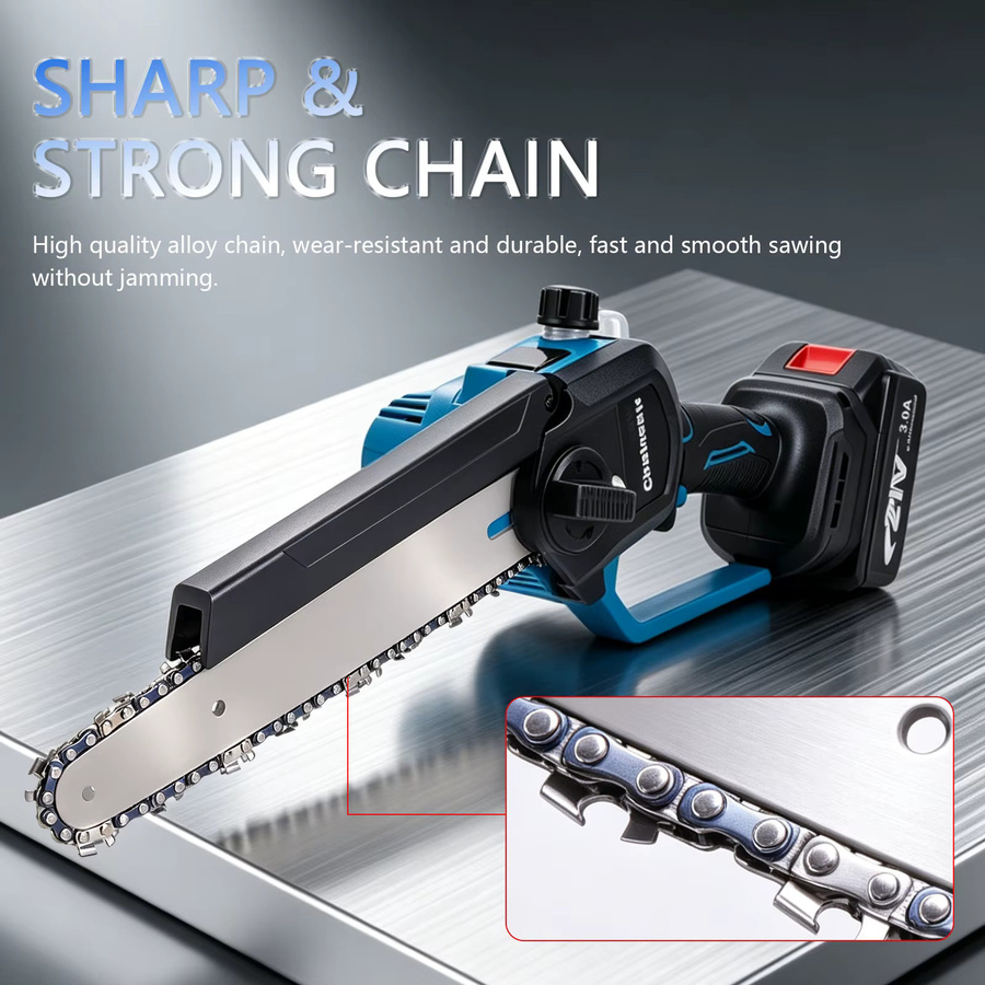 Makita 8-Zoll Akku-Elektrosäge mit automatischer Ölschmierung in Blau für Makita LXT 18V Akkus - Bild 4