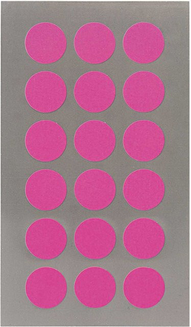 Rico Design Paper Poetry Office Sticker Punkte in Neonpink, Durchmesser: 15 mm, 4 Bogen - Bild 1