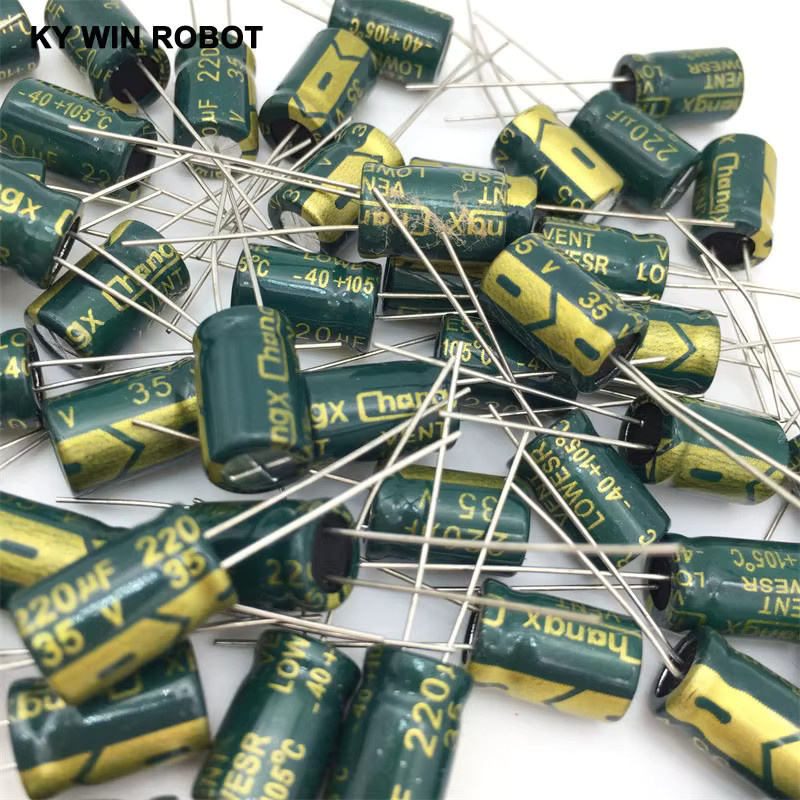 20 Stück KY WIN ROBOT Elektrolytkondensatoren 220uF 35V 105C Aluminium-Elektrolytkondensator B: 8 mm, H: 12 mm - Bild 4