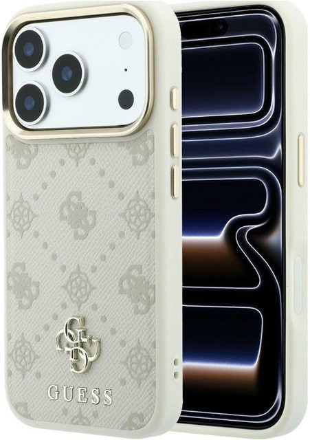 Guess MagSafe-Hülle für Apple iPhone 18 Pro Max und iPhone 17 Pro Max, Peony 4G Small Logo, Beige - Bild 1