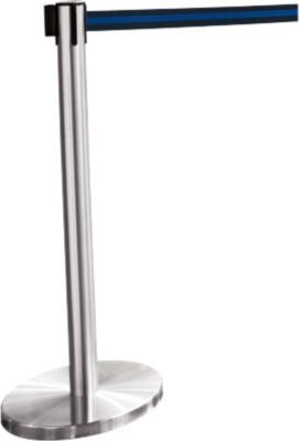 Guidesystems Gurtpfosten aus Metall in Chrom mit schwarz-blauen Gurten - Bild 1
