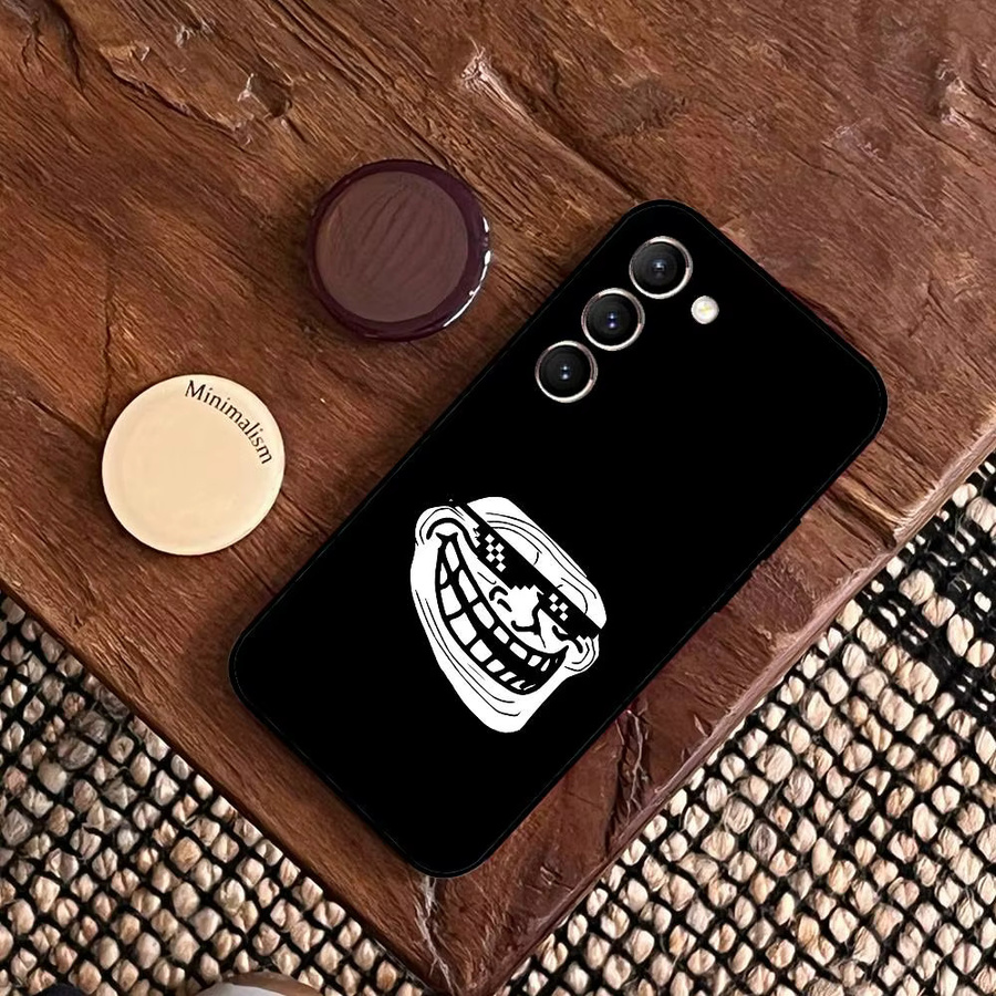 Handyhülle mit T-Trollfaces Memes Design für Samsung Galaxy S21 S22 S23 S24 S25 S26 Ultra FE Plus 5G A52S Soft Cover in Schwarz - Bild 2