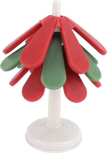 Hitzebeständiger Silikon-Baum-Untersetzer von Koogeelife in Grau für deine Weihnachtsdekoration und heißen Speisen - Bild 1