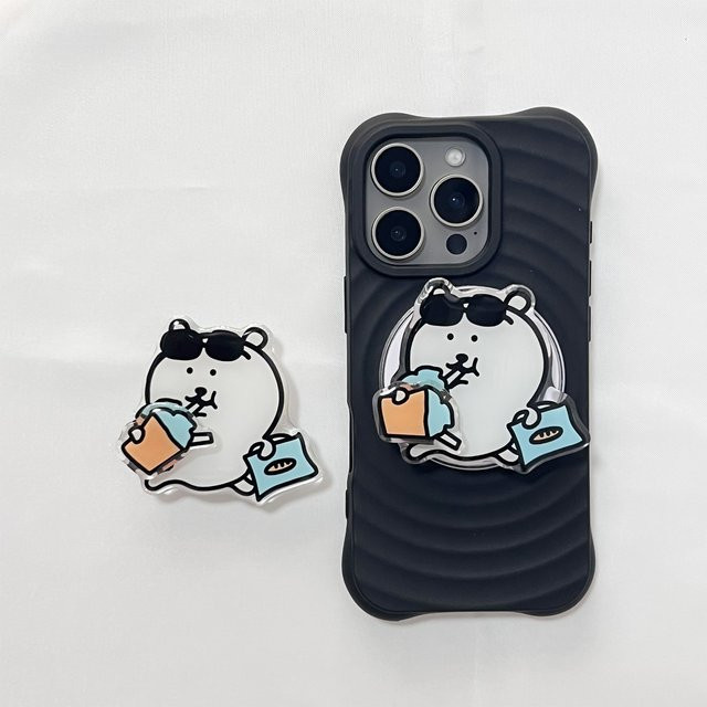 Emoji Handyhülle mit 360-Grad-drehbarer Kühlfunktion und faltbarem Handyhalter für iPhone 17 Pro Max - Bild 1