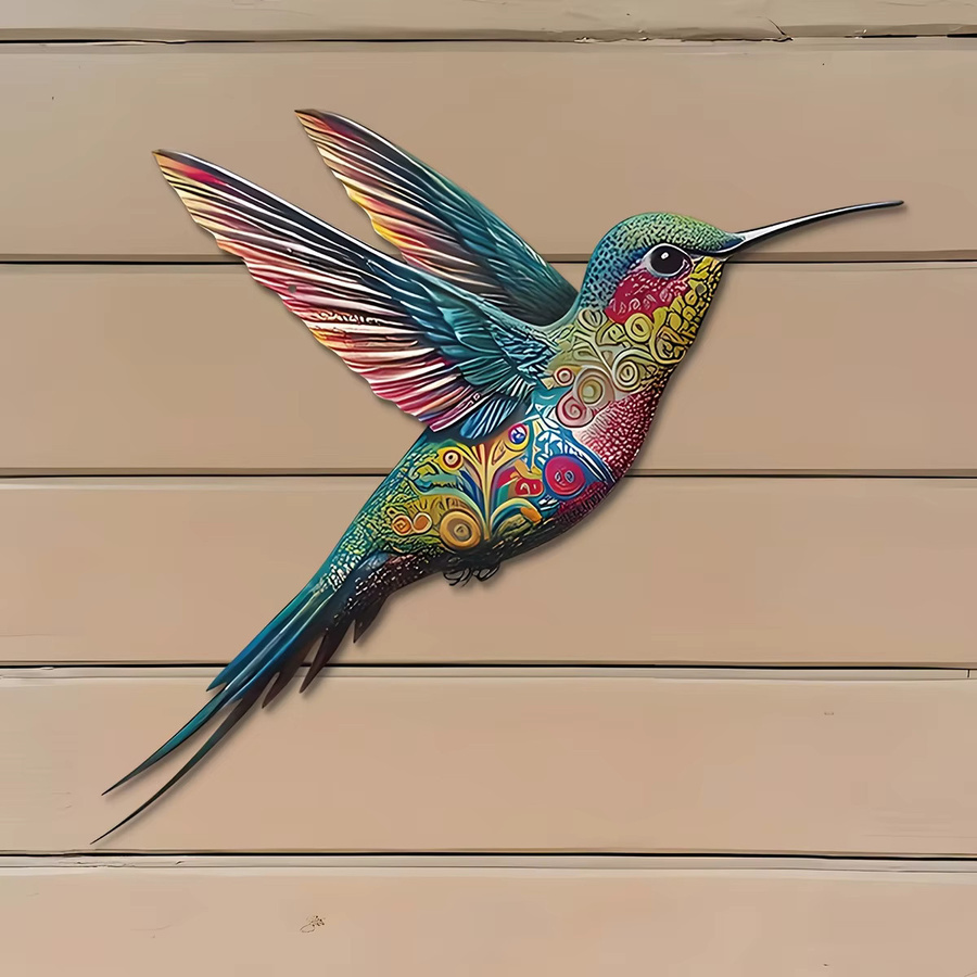 DDPNKL Kolibri-Wandkunst aus Metall in Mehrfarbig für Landhausstil und Dekoration - Bild 2