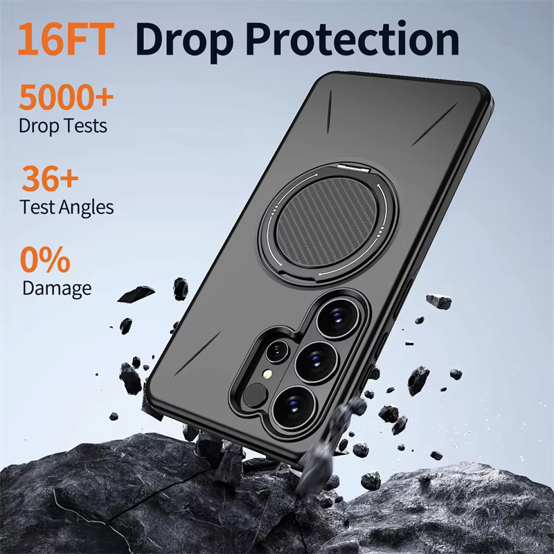 Magnetische 360 Grad Handyhülle für Samsung Galaxy S26 Ultra S25 Edge S24 FE S23 Plus S26+ mit MagSafe Kompatibilität in Schwarz und Lila - Bild 4