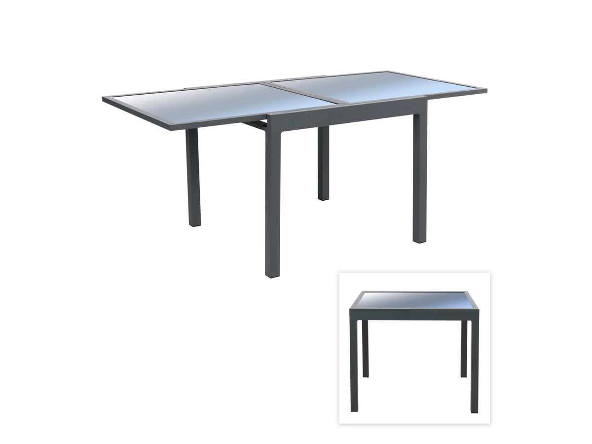 HOME DELUXE Gartentisch VERANO aus Aluminium und Sicherheitsglas in Anthrazit, erweiterbar, B/T/H: 260 x 90 x 75 cm - Bild 2