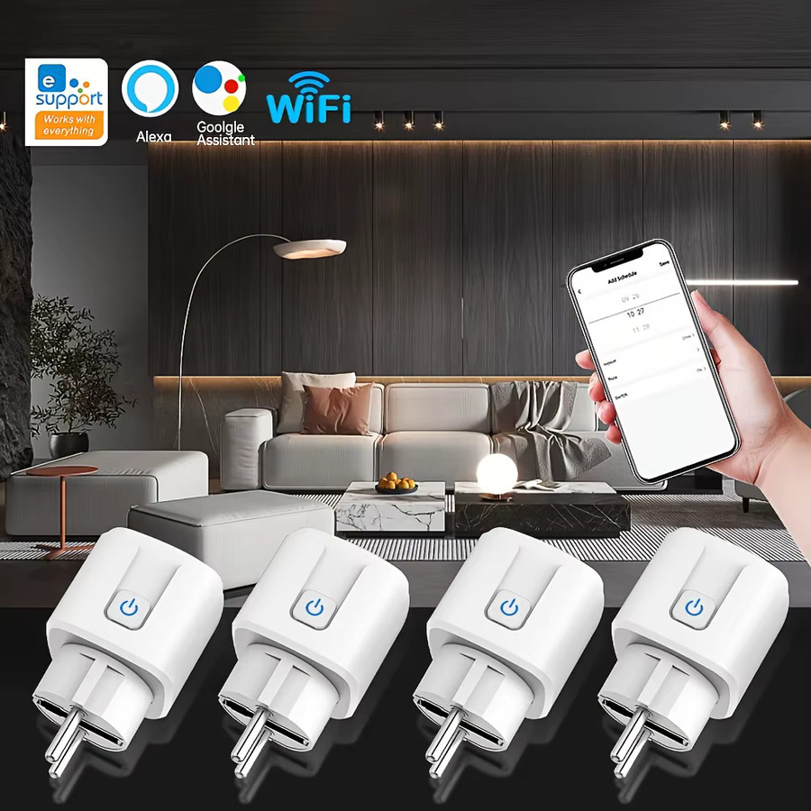 EWeLink Smart WiFi Steckdose in Weiß mit Timer-Funktion und Stromverbrauchsmessung, kompatibel mit Google Home und Alexa - Bild 3