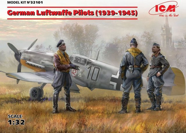 ICM German Luftwaffe Pilots (1939-1945), Einzelfigur, 1:32, 3-teiliges Set - Bild 1