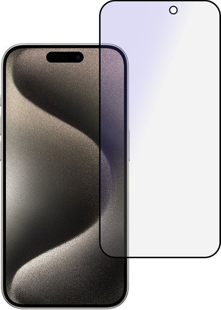 OEM Anti Blue Light Displayschutzfolie aus Glas für Apple iPhone 16 Plus, Vollverklebung, Schwarz - Bild 1