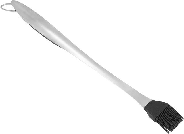 mfySpace Backpinsel und Ölverteiler aus Edelstahl und Silikon in Weiß und Silber mit langem, hitzebeständigem Griff - Bild 1