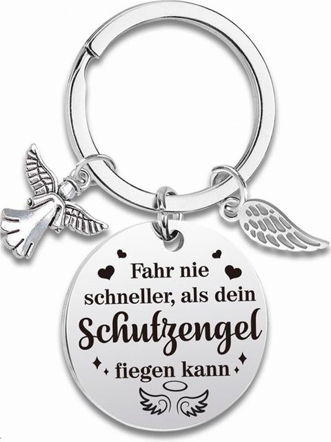 WildSwan H Schlüsselanhänger Schutzengel, grau, Unisex, 3*3cm - Bild 1