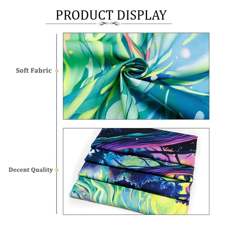 VIKAMA UV-reaktiver Wandbehang mit psychedelischem Wald-Design in Multicolour für Yoga, Meditation und Party-Dekoration, B/H: 60 x 40 cm - Bild 2
