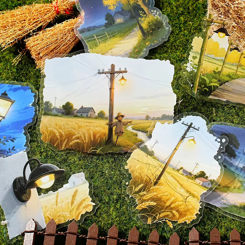 JIANQI Vintage Landschaft Aufkleber Set mit 15 Blatt dekorativen Etiketten in Multicolour für Scrapbooking und Tagebuch-Gestaltung - Bild 2
