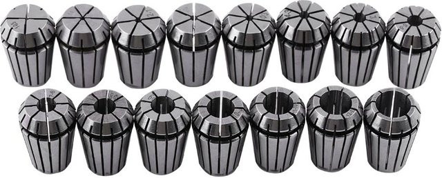 15er Set ER20 Federzangenset für CNC Graviermaschinen und Fräsdrehwerkzeuge in Weiß und Silber aus Stahl, 1-13mm - Bild 1