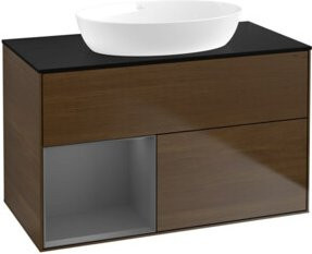 V&B Waschtischunterschrank Finion 100 in Anthrazit lackiert, B/T/H: 100 x 50,1 x 50,1 cm - Bild 1