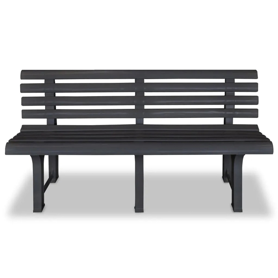 vidaXL Gartenbank aus Kunststoff in Anthrazit Matt, Breite: 145,5 cm, Höhe: 74 cm, Tiefe: 49 cm - Bild 2