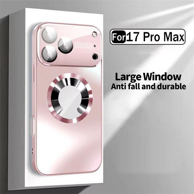 MagSafe kompatible iPhone Handyhülle mit Glas Kameraobjektivschutz in Pink für iPhone 17 Air 16 15 14 13 Pro Max Plus - Bild 1