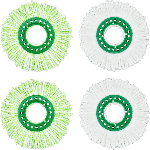 2 Stück Libman Tornado Spin Mop Ersatzköpfe aus Mikrofaser in Weiß, große runde Nachfüllpads - Bild 1