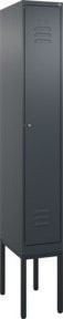 C+P Spind Classic PLUS Garderobenschrank aus Stahl, 1 Abteil, Anthrazit/Schwarz, H x B x T: 212 x 30 x 50 cm - Bild 1