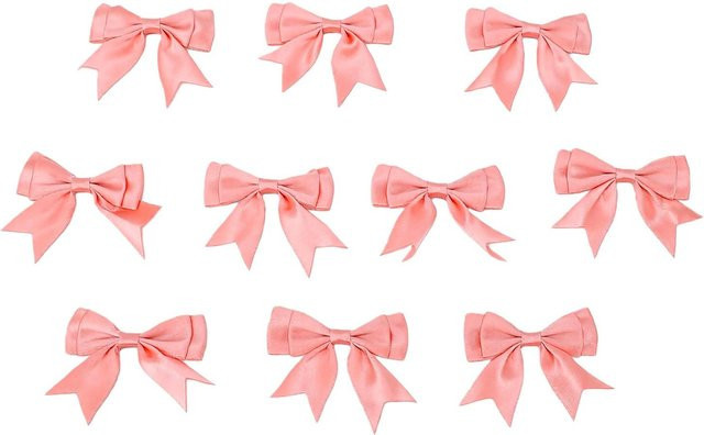 10 Stück wiederverwendbare Satinband-Schleifen in Rosa für Geschenkverpackungen, Bastelarbeiten und Tortendekoration von Toys Arts - Bild 1