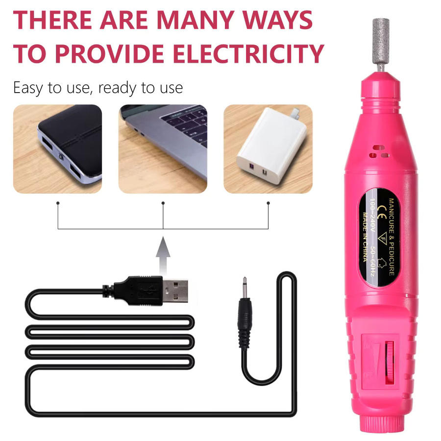 LULAA Elektrische Nagelschleifmaschine, Pink, Unisex - Bild 2