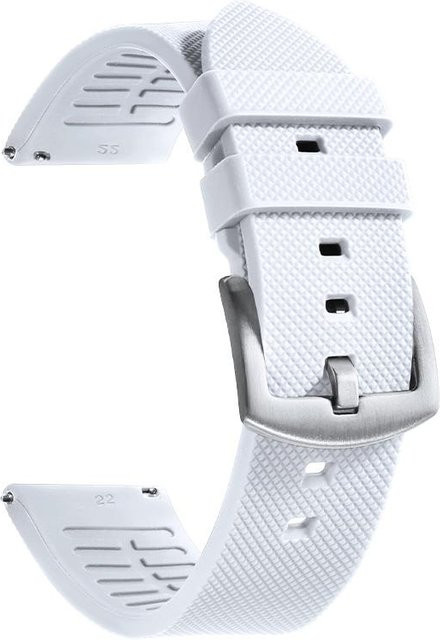 TolTales Uhrenarmband Silikon, Weiß, 22mm, Unisex - Bild 1