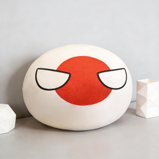 Yiran toy Polandball Countryballs Plüsch Blume Kissen in Weiß, weiche Stofftiere für Sofa und Deko, Durchmesser: 30 cm bis 50 cm - Bild 1