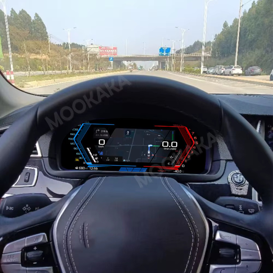 Aotsr Digitales Auto-Cluster für BMW 6er F06 F12 F13 (2011-2017) mit Carplay und Android Auto, LCD Dashboard Tacho Panel in Schwarz - Bild 2