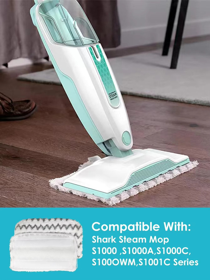 Shark Ersatz-Dampfmopp-Pads aus Mikrofaser für Steam Mop Hartbodenreiniger S1000WM S1000 S1000A S1000C, Weiß, B: 30,5 cm, T: 17,5 cm - Bild 2