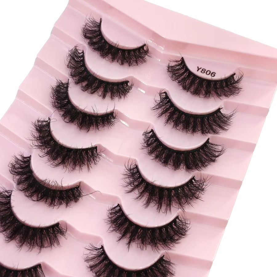 HBZGTLAD Wispy-Wimpern, Black, 7 Paar, Unisex - Bild 3