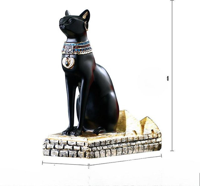 Yiran Furniture Anubis Gott Rotweinregal in Schwarz als dekoratives ägyptisches Kunsthandwerk für die Bar - Bild 1