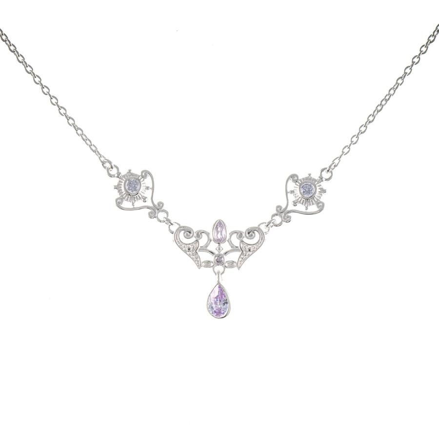 Collier 925 Silber, Zirkonia, flieder - Bild 1