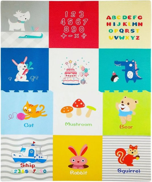 CCLIFE Krabbelmatte für Babys und Kinder, rutschfest und wasserdicht, Mehrfarbig, 12er Pack - Bild 1