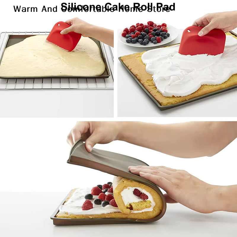 HUXUAN Silikon-Backmatte in Grün, rechteckige Antihaft-Backmatte für Kuchen und DIY-Backutensilien - Bild 2