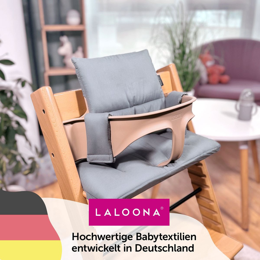 LaLoona Sitzkissen und Hochstuhlauflage für Stokke Tripp Trapp, beschichtet, Grau - Bild 4