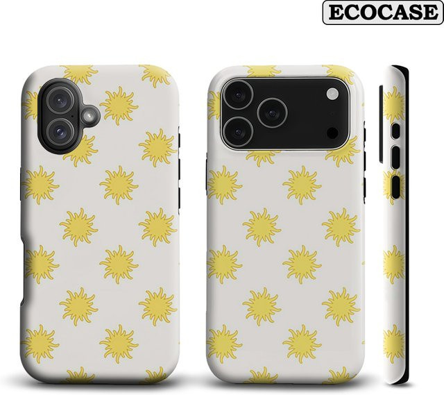 Handyhülle mit Sonnenmotiv-Muster für Apple iPhone 11 bis iPhone 17 Pro Max Plus, doppelschichtige Rückseite, multicolor - Bild 1