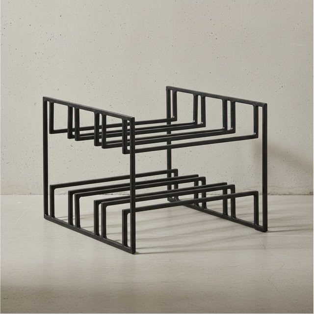 KADIMA DESIGN Weinhalter aus Eisen für 6 Flaschen, Schwarz, B/T/H: 29,0 x 25,0 x 21,0 cm - Bild 1